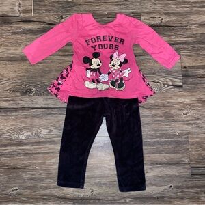 Disney Pink Minnie & Mickey Girls Outfit Set